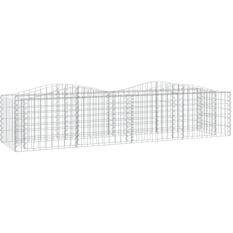 Vidaxl - Lit surélevé à gabions arqué 200x50x50 cm Fer galvanisé
