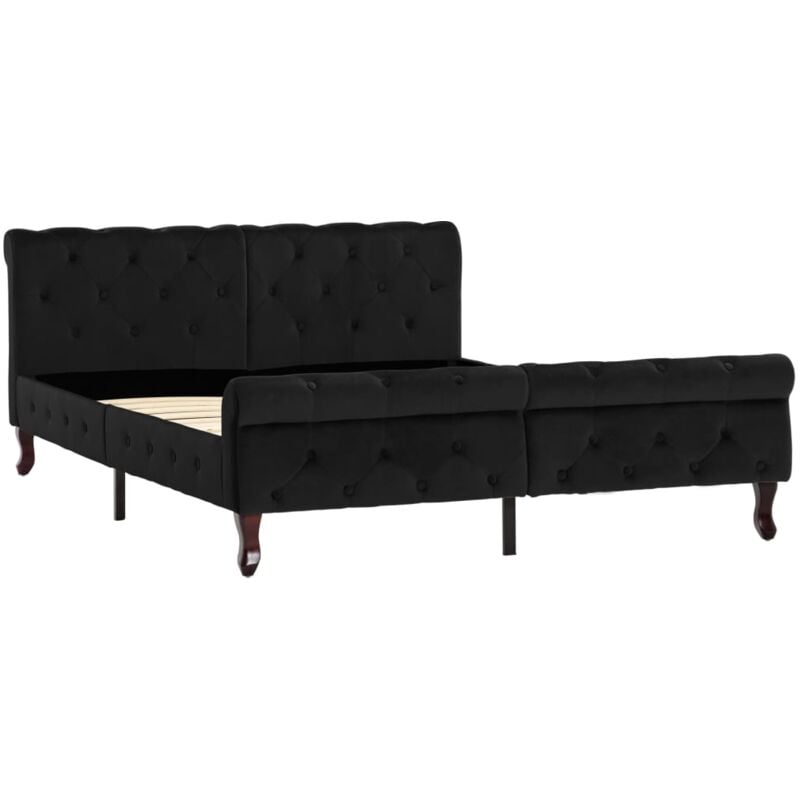 Vidaxl - Cadre de lit sans matelas noir velours 140x200 cm