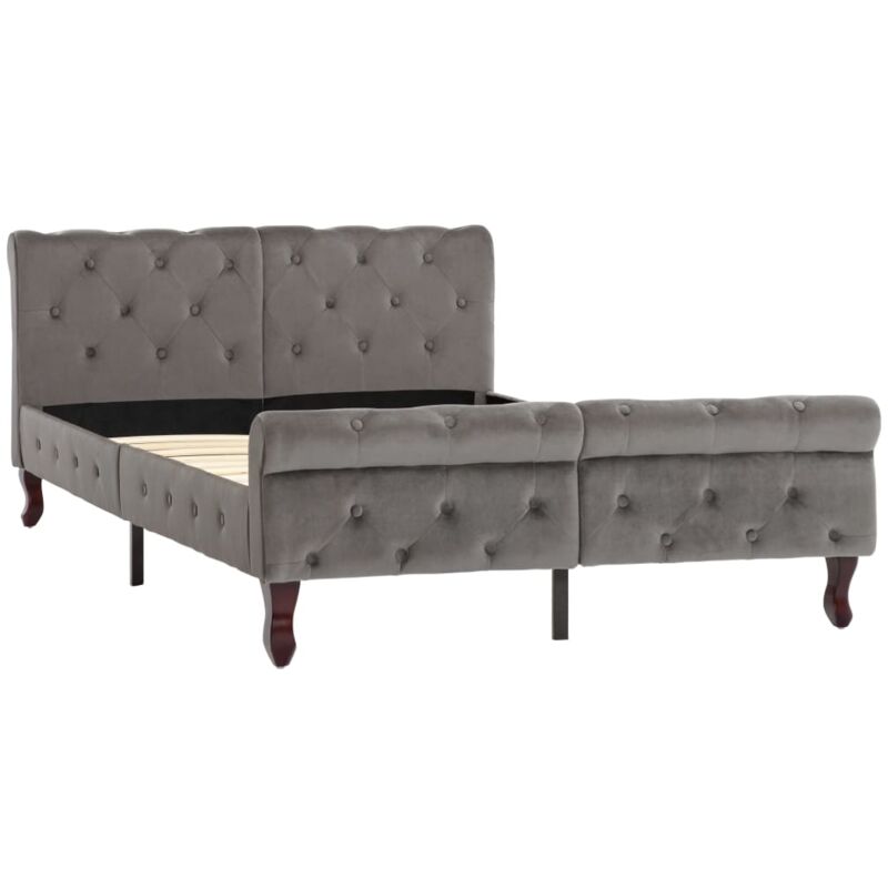 Cadre de lit Gris Velours 120 x 200 cm