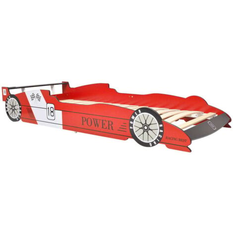 MM_UNVERIFIED_BRAND Lit voiture de course pour enfants 90 x 200 cm Rouge