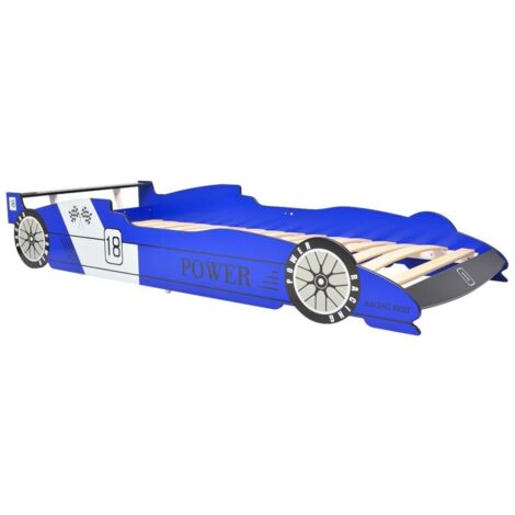 Lit voiture de course pour enfants 90x200 Bleu 2