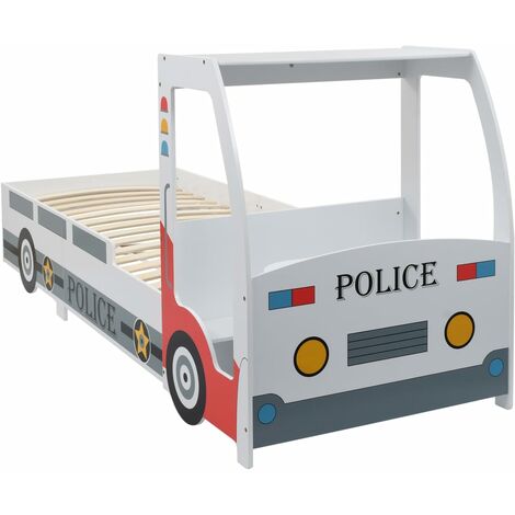 Lit voiture de police avec bureau pour enfants 90 x 200 cm vidaXL - Multicolore