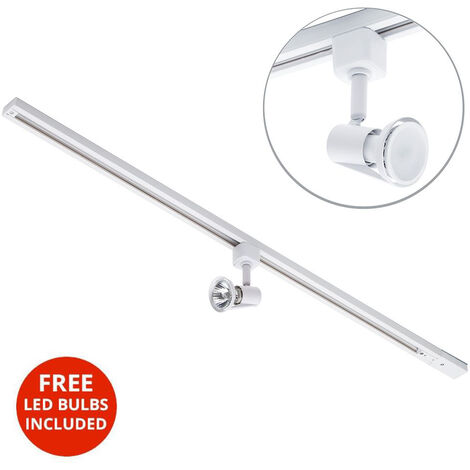 Litecraft 1 Metre Kitchen Track Light With 1 Harlem Fixture & LED Bulb - White