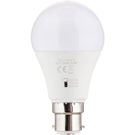 Litecraft 12 Watt LED B22 Bayonet Cap CCT Light Bulb - Warm to Cool White