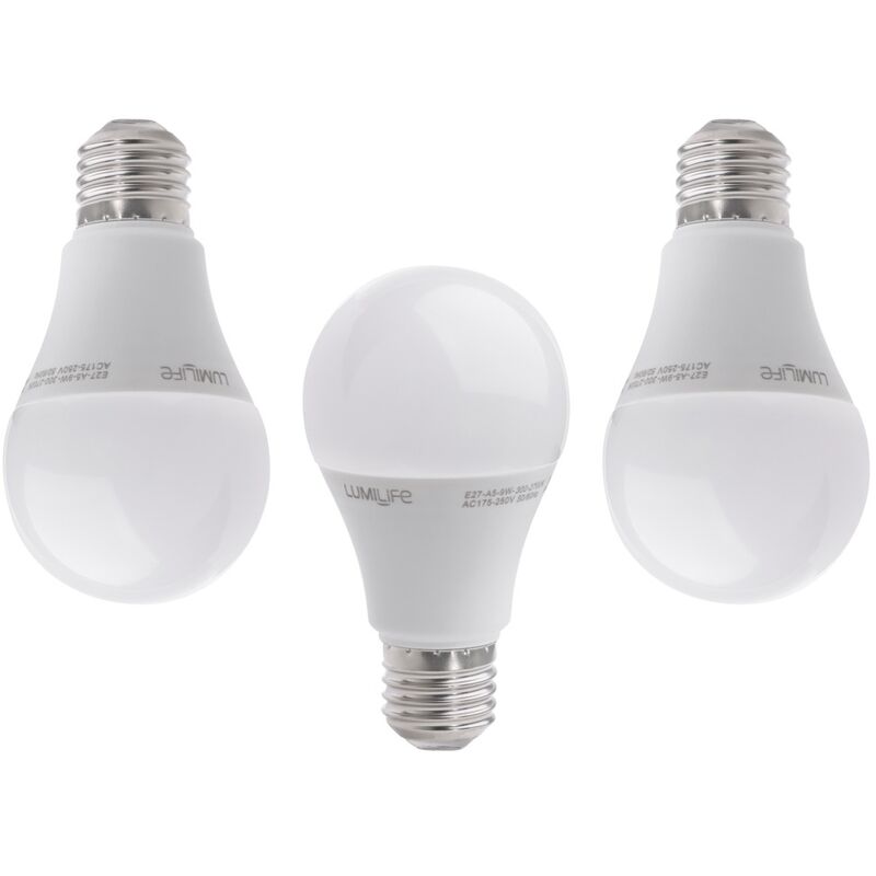Image of 9 Watt led E27 Edison Screw Light Bulb Warm White - 3 Pack - Litecraft