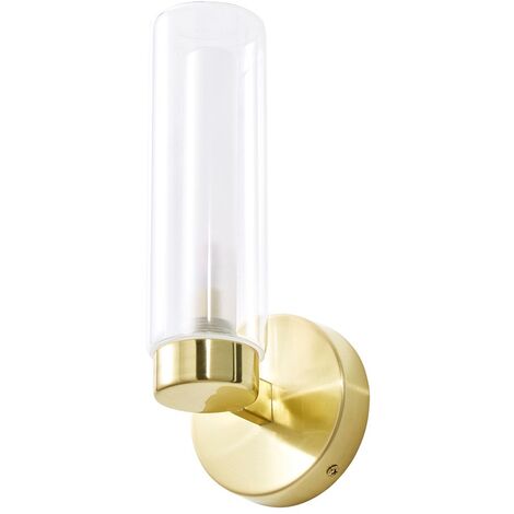Litecraft Agatha Wall Light Bathroom IP44 Fitting Satin Brass with Glass Shades