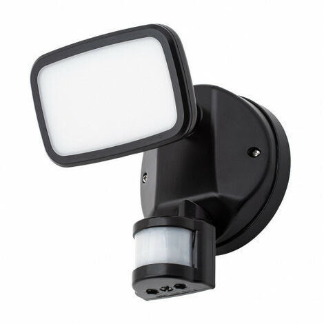Litecraft Alma Single Floodlight LED Outdoor Fitting With PIR Sensor - Black