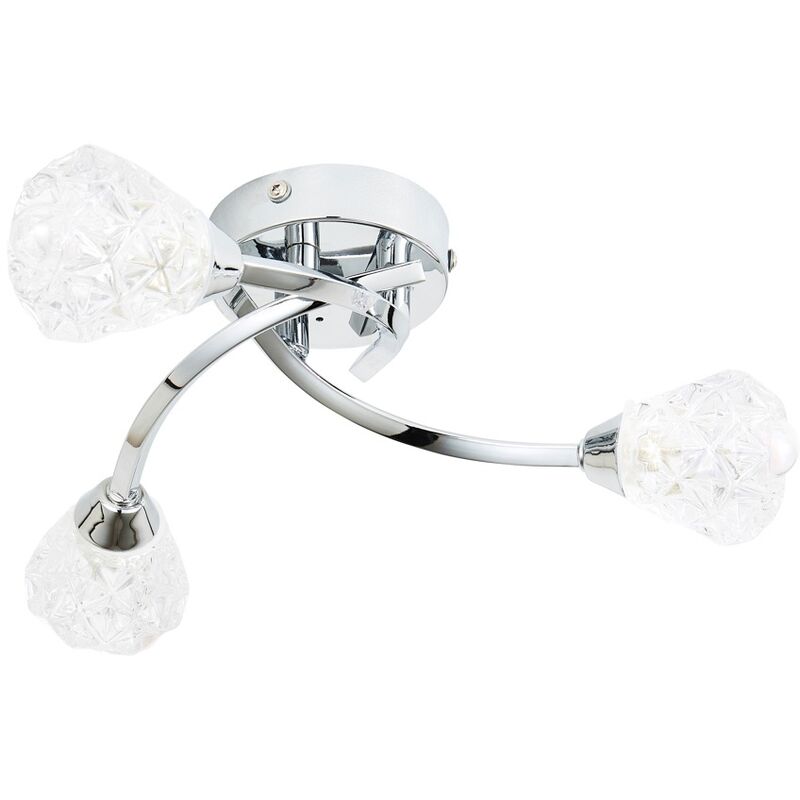 Alula Flush Ceiling Light Bathroom IP44 3 Arm - Polished Chrome - Litecraft