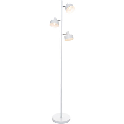 Litecraft Alyssa Task Floor Lamp Adjustable 3 Light - White, Polished Chrome