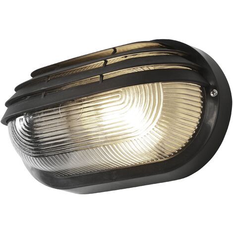 Litecraft Anders Wall Light Eyelid Bulkhead Outdoor IP44 Rated Fitting - Black