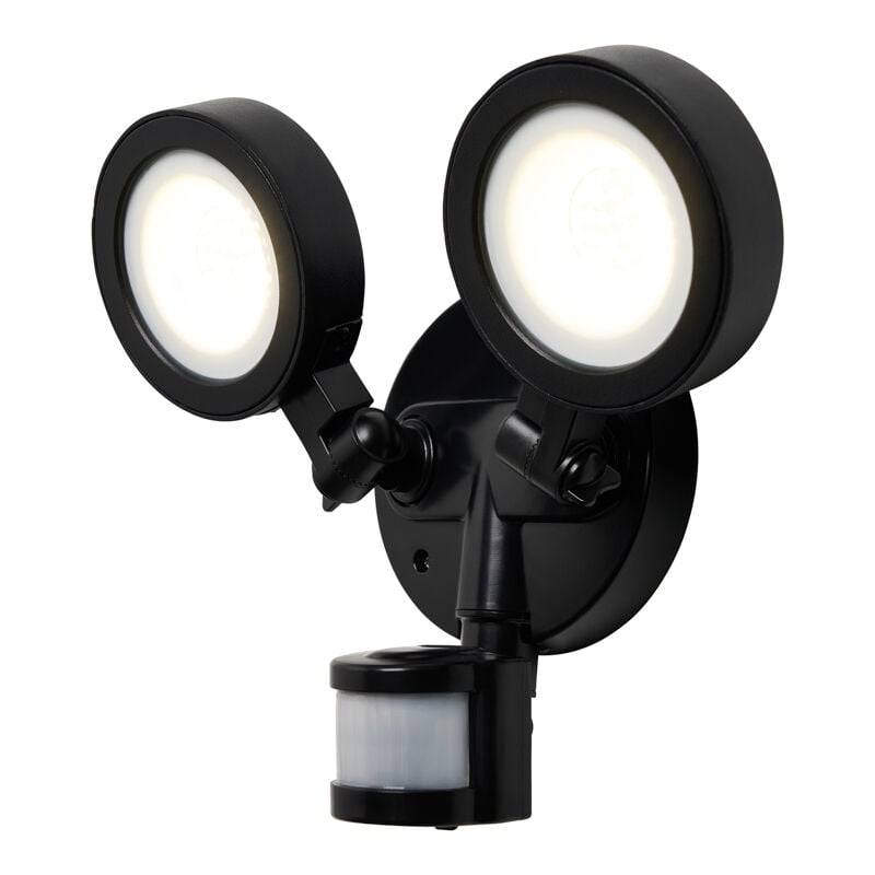 Arneb Floodlight Outdoor led 2 Light With pir Motion Sensor - Black - Litecraft