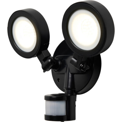 Litecraft Arneb Floodlight Outdoor LED 2 Light With PIR Motion Sensor - Black