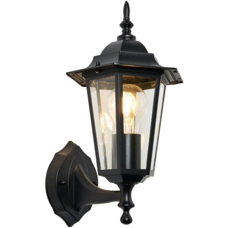 Litecraft Arun Wall Light Outdoor Traditional Lantern IP44 Fitting - Anthracite