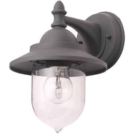 Litecraft Bacup Wall Light Outdoor Industrial Fisherman Lantern - Anthracite