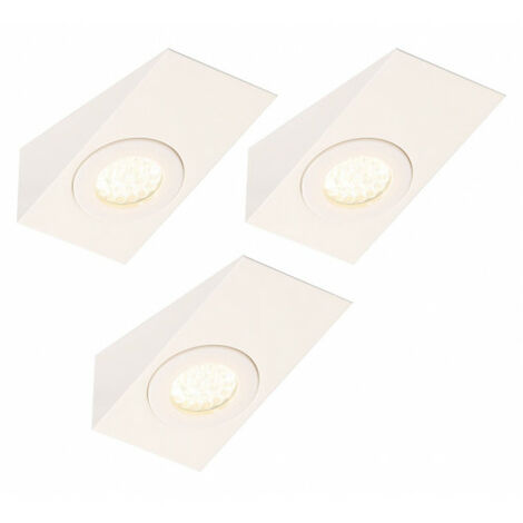 Litecraft Bala Under Cabinet Light Wedge 1.5 Watt LED Fitting in White - 3 Pack