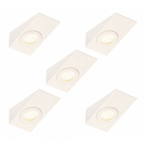 Litecraft Bala Under Cabinet Light Wedge 1.5 Watt LED Fitting in White - 5 Pack