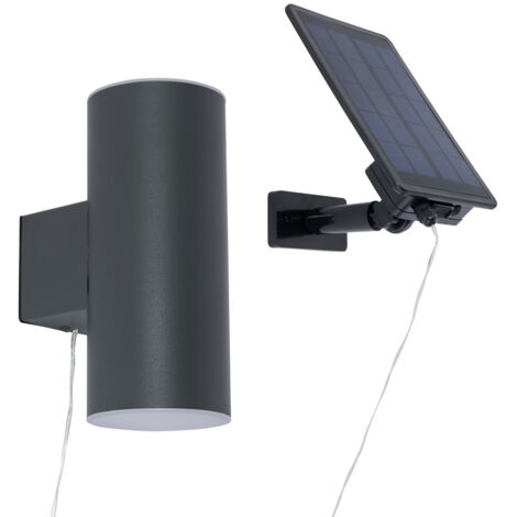 Litecraft Bao Up & Down Wall Light LED Outdoor Solar Power Fitting - Anthracite