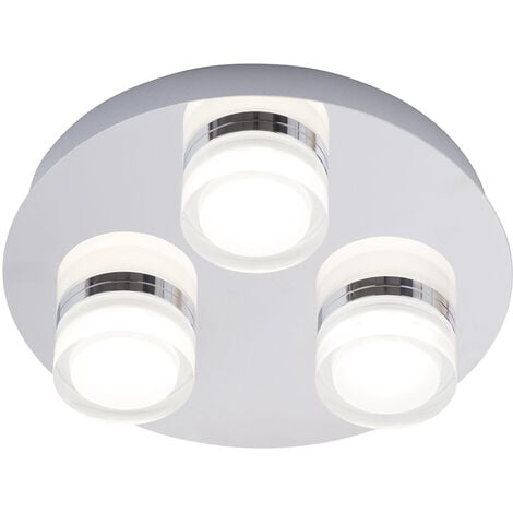 Litecraft Bolton Spotlight Plate Bathroom IP44 Rated 3 Light - Polished Chrome