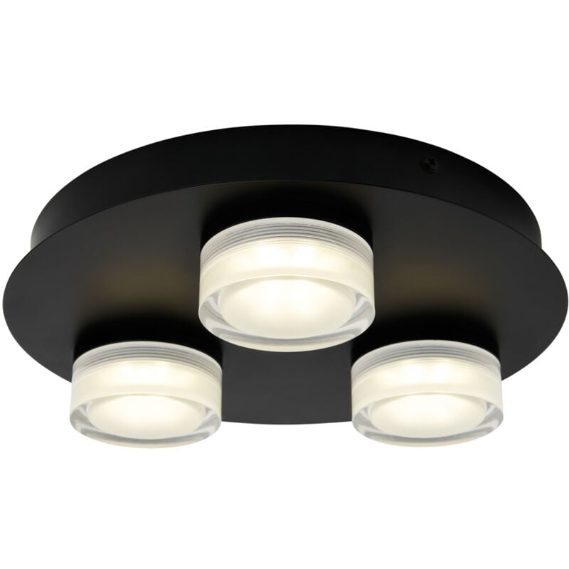 Bolton Spotlight Plate Bathroom IP44 Rated 5 Watt 3 Light - Matte Black - Litecraft