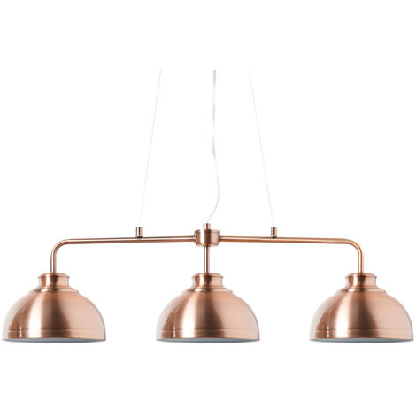 Litecraft Brooklyn Ceiling Pendant Industrial Style 3 Light Fitting - Rose Gold