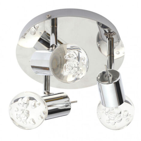 Litecraft Bubble Spotlight Plate Integrated LED 15 Watt 3 Light - Polished Chrome