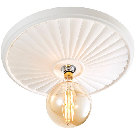 Litecraft Carn Flush Mount Traditional Large Plaster Ceiling Rose - White