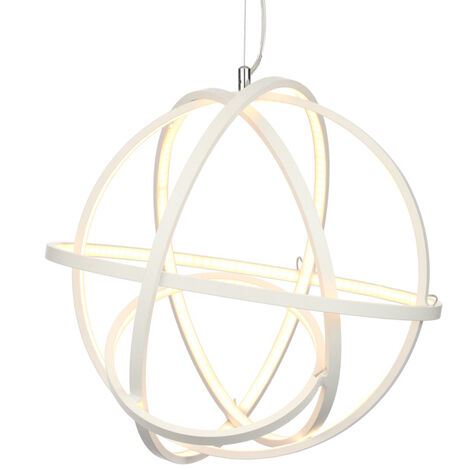 Litecraft Ceiling Pendant 5 Light With Spherical LED Shade - White