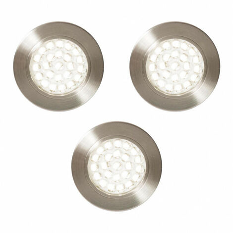 Litecraft Charles Under Cabinet LED Light Cool White Fitting in Nickel - 3 Pack