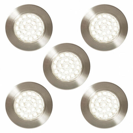 Litecraft Charles Under Cabinet LED Light Cool White Fitting in Nickel - 5 Pack