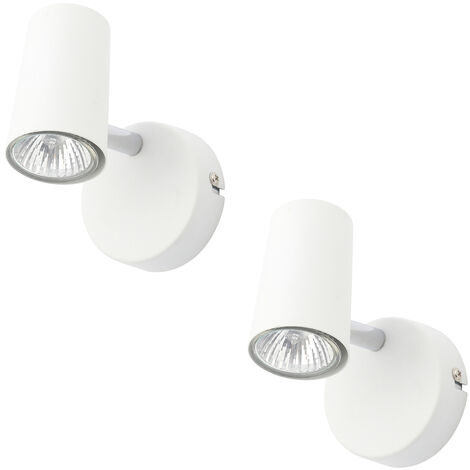 Litecraft Chobham Spotlight Adjustable Wall Ceiling Fitting in White - 2 Pack