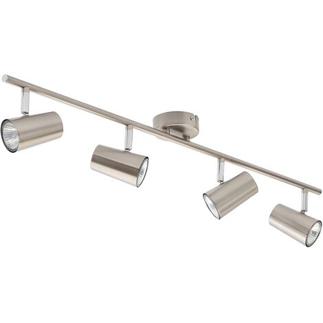 Litecraft Chobham Spotlight Bar Adjustable Ceiling 4 Light - Satin Nickel