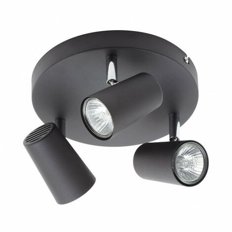 Litecraft Chobham Spotlight Plate Adjustable Ceiling 3 Light - Black