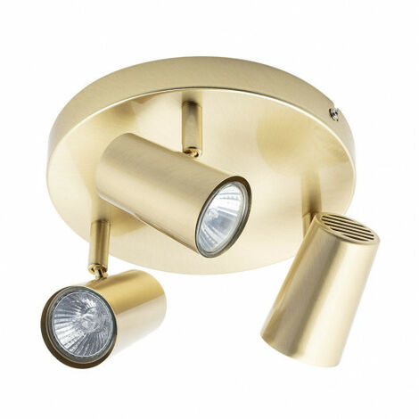 Litecraft Chobham Spotlight Plate Adjustable Ceiling 3 Light - Satin Brass