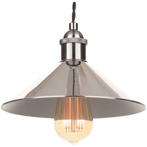 Litecraft Ciana Light Shade Small Fisherman Easy Fit Lampshade - Polished Nickel