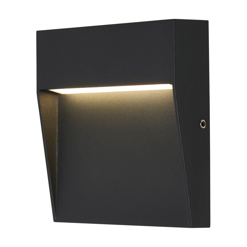 Litecraft Ciar Wall Light Outdoor Square 10cm 3W Integrated LED - Anthracite