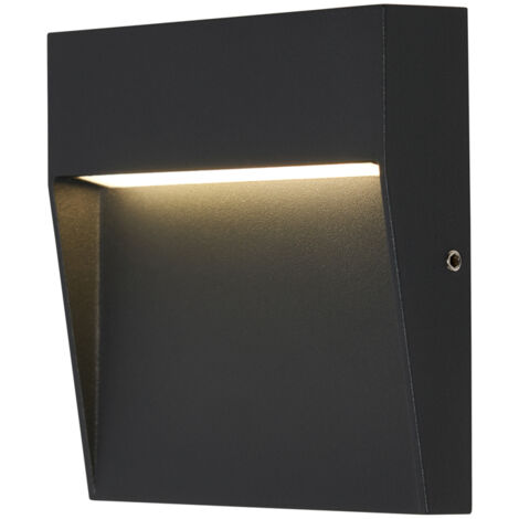 Litecraft Ciar Wall Light Outdoor Square 10cm 3W Integrated LED - Anthracite