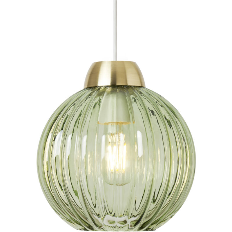 Image of Litecraft Clara Light Shade Green Glass&hellip;