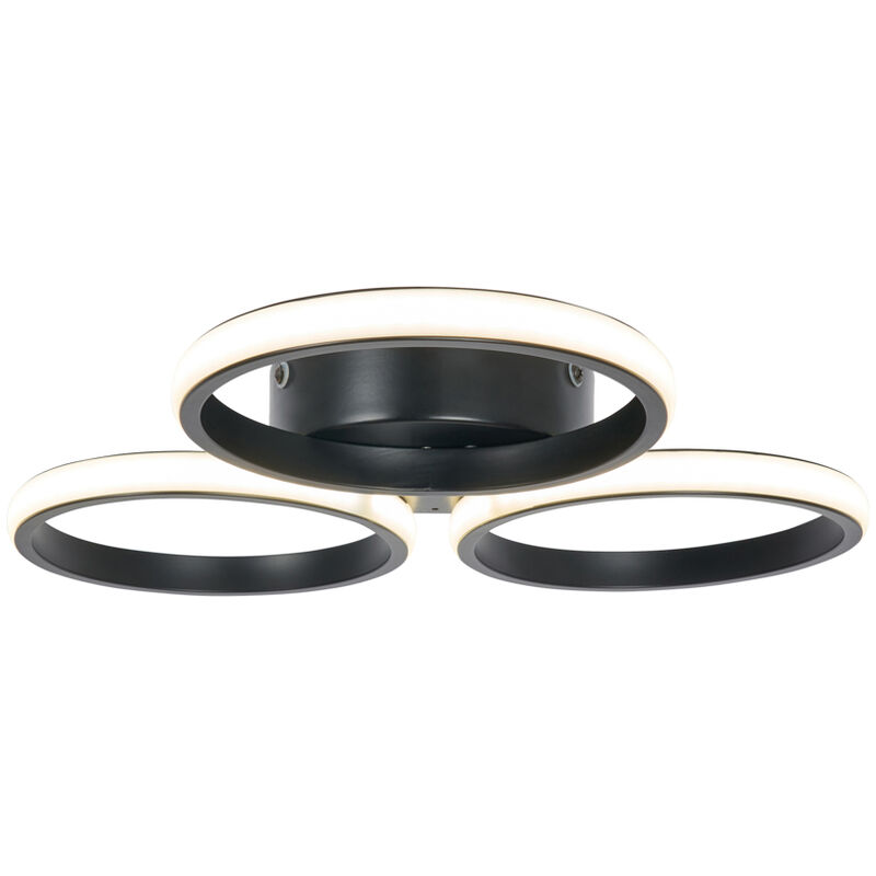 Cleo Ceiling Light 3 Ring Bathroom Flush Fitting - Satin Black - Litecraft