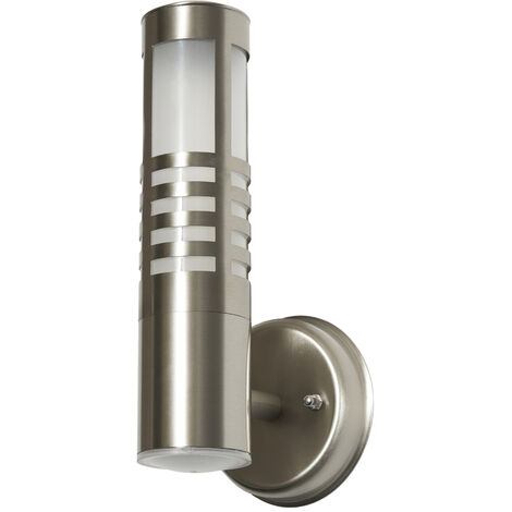 Litecraft Colt Wall Light Outdoor Slatted IP44 Rated Garden Fitting - Stainless Steel