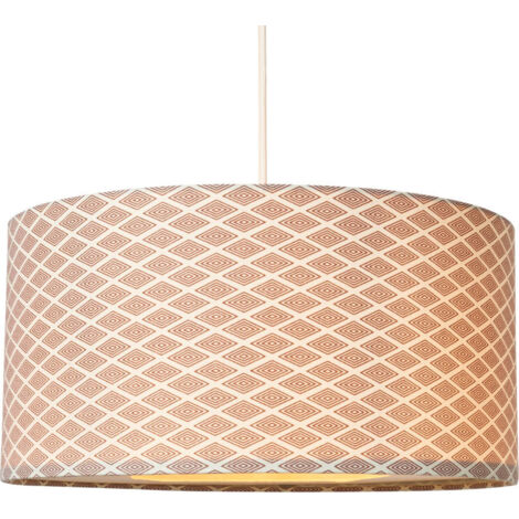 Litecraft Dee Light Shade 40cm Diamond Print Drum Easy Fit Lampshade - Burgundy