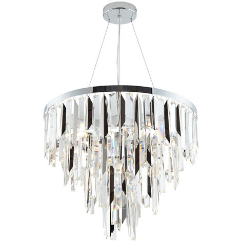 Litecraft Dione 4 Light Crystal Effect Ceiling Pendant G9 Base IP20 - Chrome