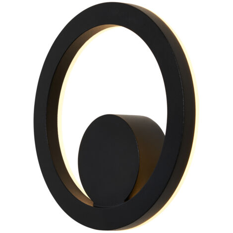 Litecraft Dipa Wall Light Outdoor Circular 12W Integrated LED Fitting - Black