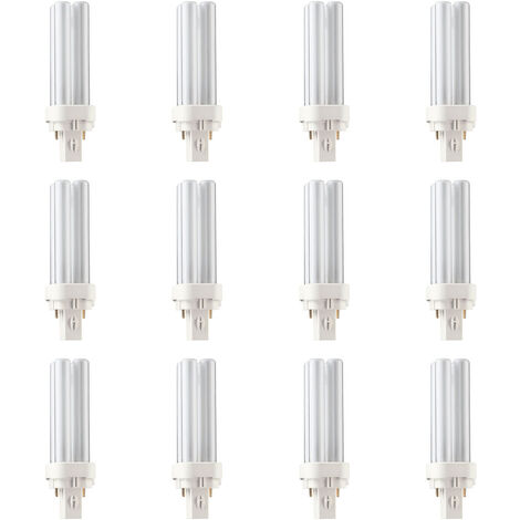 Litecraft Ecotone Light Bulbs 10 Watt PL-C 830/2P CFL 2-Pin in White - 12 Pack