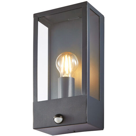 Litecraft Edgworth Outdoor Wall Box Lantern With PIR Motion Sensor - Anthracite