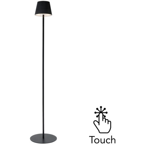 Litecraft Elowen Floor Lamp Rechargeable Touch Sensitive Integrated LED - Black