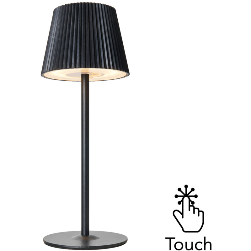 Litecraft Elowen Table Lamp Rechargeable Touch Sensitive Integrated LED - Black
