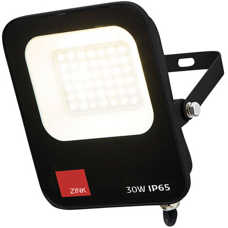 Litecraft Fechine Floodlight Outdoor IP65 Garden 30 Watt Integrated LED - Black