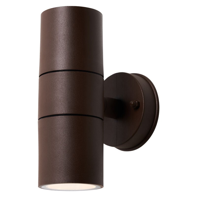 Fibo Up & Down Wall Light IP44 Rated GU10 Garden Fitting - Rust - Litecraft