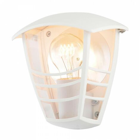 Litecraft Francis Wall Light Outdoor Half Lantern IP44 Rated E27 Fitting - White