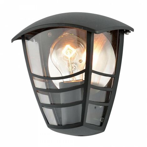 Litecraft Francis Wall Light Outdoor Half Lantern IP44 Rated Fitting - Black